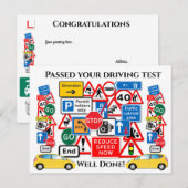Fahrtest bestanden ~ Herzlichen Glückwunsch! Postkarte (Vorne/Hinten)