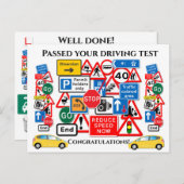 Fahrtest bestanden ~ Herzlichen Glückwunsch! Postkarte (Vorne/Hinten)