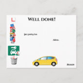 Fahrtest bestanden ~ Herzlichen Glückwunsch! Postkarte (Rückseite)