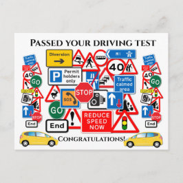 Fahrtest bestanden ~ Herzlichen Glückwunsch! Postkarte