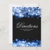 Fahrtrichtung funkelnde Lichter Saphir blau Einladung (Rückseite)