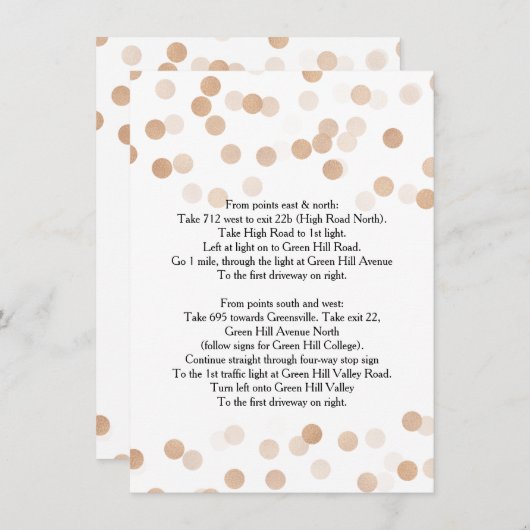 Fahrtrichtung Glitzer mit Kupferfolie Begleitkarte (Vorne/Hinten)