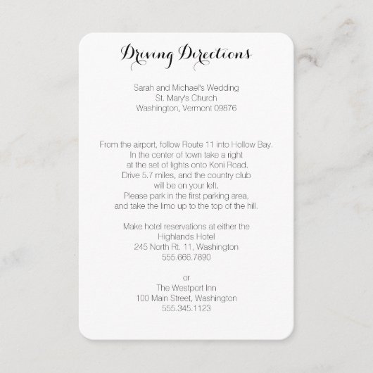 Fahrtrichtung Hochspannungskarten Begleitkarte (Vorderseite)