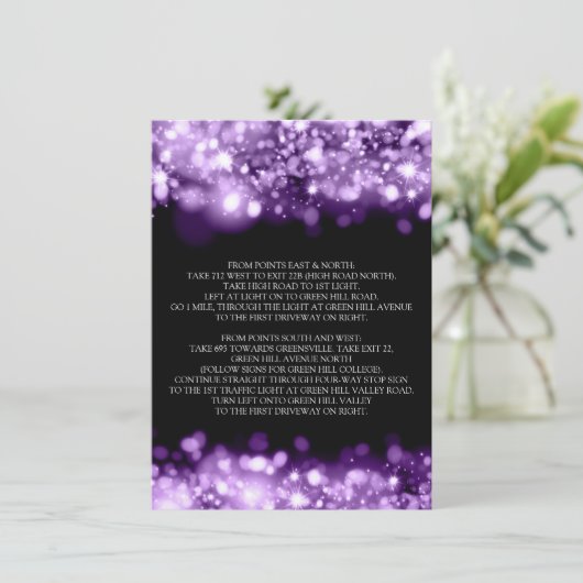 Fahrtrichtung Hochzeiten Lila Begleitkarte (Stehend Vorderseite)