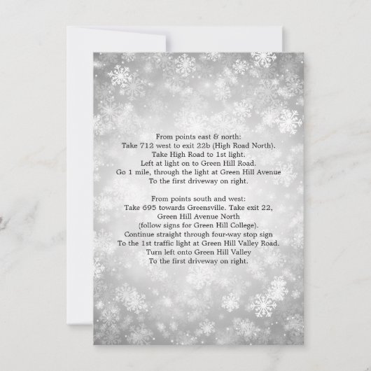 Fahrtrichtung Silver Winter Wonderland Einladung (Vorderseite)