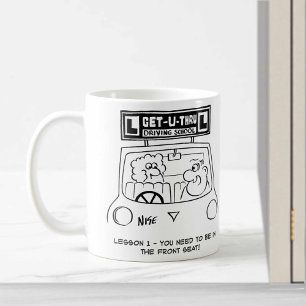 Fahrunterricht - Schüler auf dem falschen Platz Kaffeetasse