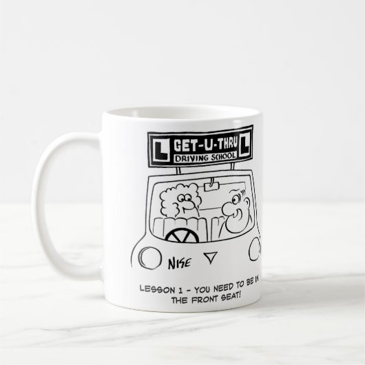 Fahrunterricht - Schüler auf dem falschen Platz Kaffeetasse (Links)