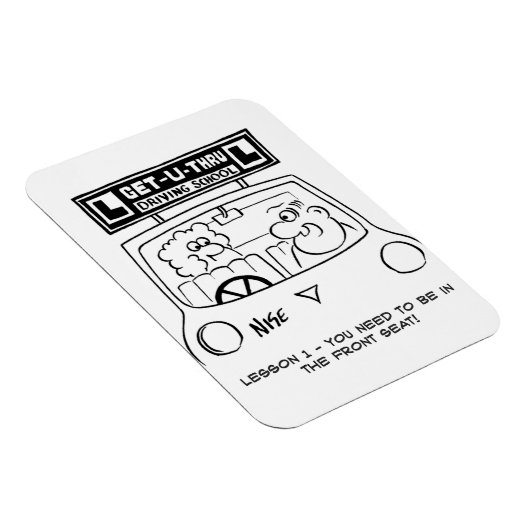Fahrunterricht - Schüler auf dem falschen Platz Magnet (Rechte Seite)