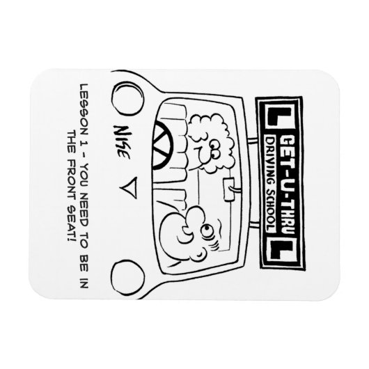 Fahrunterricht - Schüler auf dem falschen Platz Magnet (Horizontal)