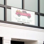 Fahrwerk mit Baby Dusche und Wave Pink Truck Banner (Äußeres Gebäude)