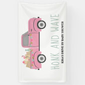 Fahrwerk mit Baby Dusche und Wave Pink Truck Banner (Vertikal)