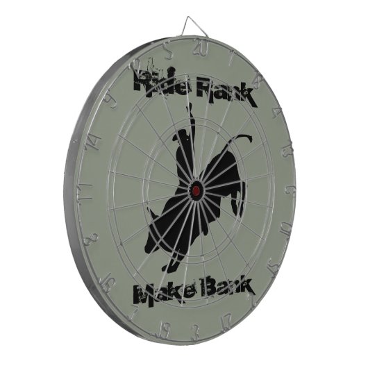 Fahrwiderlicher Stier-Reitrodeo-Cowboy oben Dartscheibe (Vorderseite Links)