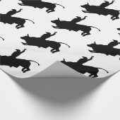 Fahrwiderlicher Stier-Reitrodeo-Cowboy oben Geschenkpapier (Ecke)