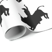 Fahrwiderlicher Stier-Reitrodeo-Cowboy oben Geschenkpapier (Rolleneckpunkt)