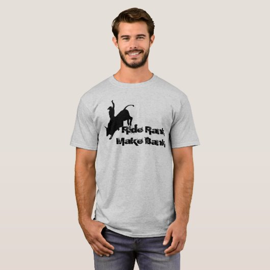 Fahrwiderlicher Stier-Reitrodeo-Cowboy oben T-Shirt (Vorne ganz)