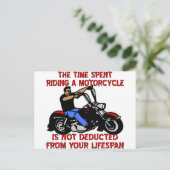 Fahrzeit für ein Motorrad wird nicht abgezogen Postkarte (Stehend Vorderseite)