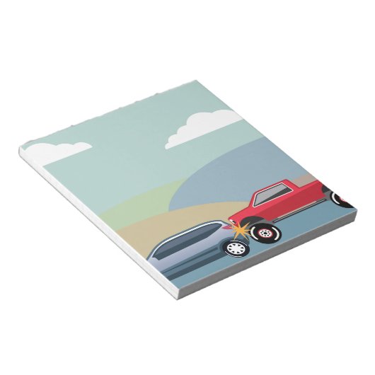 Fahrzeug-Absturz Hinterteil Fahrzeug Vector Notizblock (angewinkelt)