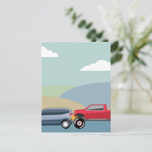 Fahrzeug-Absturz Hinterteil Fahrzeug Vector Postkarte (Stehend Vorderseite)