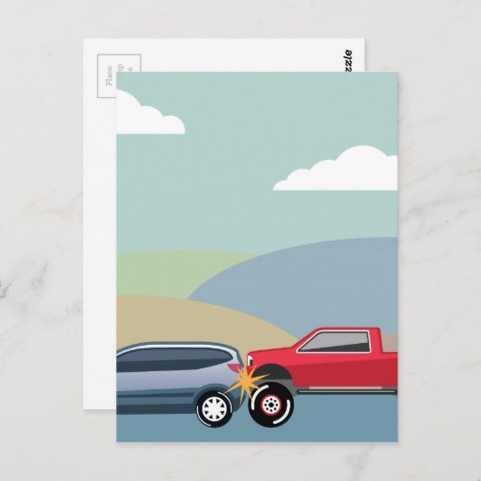 Fahrzeug-Absturz Hinterteil Fahrzeug Vector Postkarte (Vorne/Hinten)