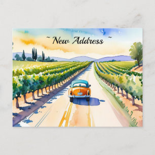 FAHRZEUG AUF DEM WECHSEL DER ADRESSE POSTCARD FEIERTAGSPOSTKARTE