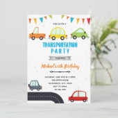 Fahrzeug für den Kfz Geburtstag Einladung (Stehend Vorderseite)