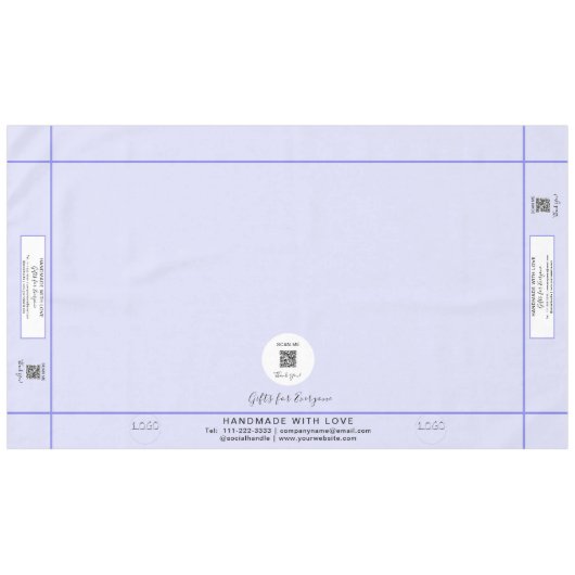 Fahrzeug Lavendel 60 x 104 QR Code anzeigen Tischdecke (Vorderseite (Horizontal))