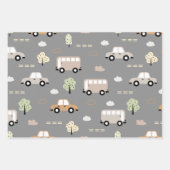 Fahrzeug- und Busmuster Geschenkpapier Set (Vorderseite 3)