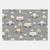 Fahrzeug- und Busmuster Geschenkpapier Set (Vorderseite 2)