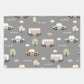 Fahrzeug- und Busmuster Geschenkpapier Set (Vorderseite)