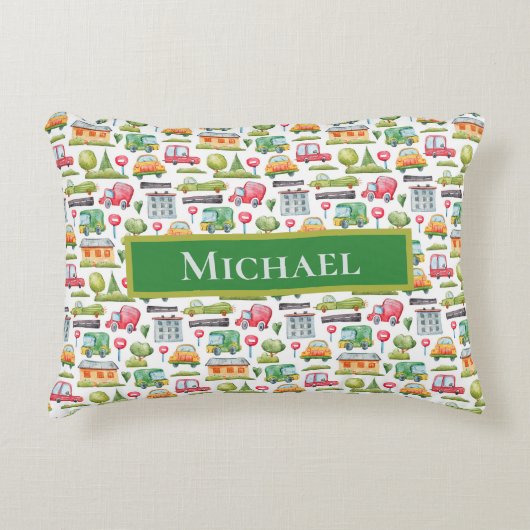 Fahrzeuge als Personalisiert angesehen Dekokissen (Vorderseite)