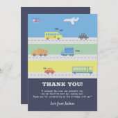 Fahrzeuge, LKWs, Flugzeugjunge Geburtstag Danke (Vorne/Hinten)