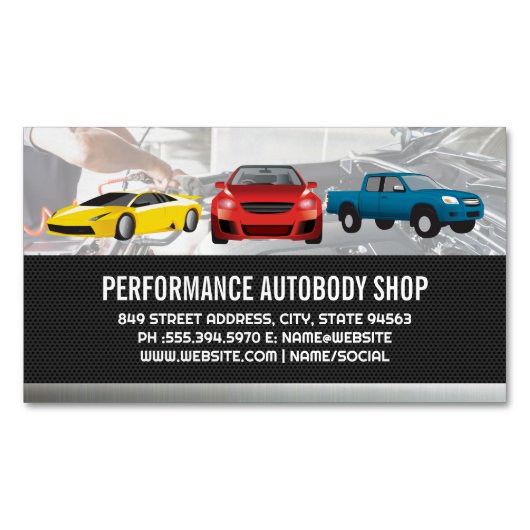 Fahrzeuge | Mechanische Dienste Magnetische Visitenkarte (Vorderseite)