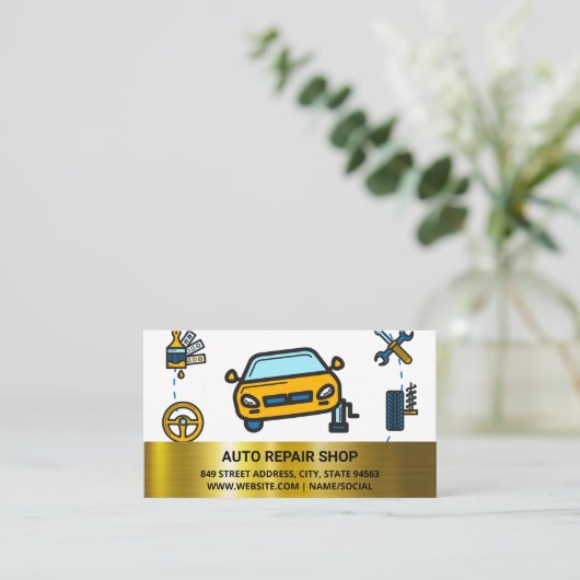 Fahrzeugoptimierung | Auto Visitenkarte (Stehend Vorderseite)