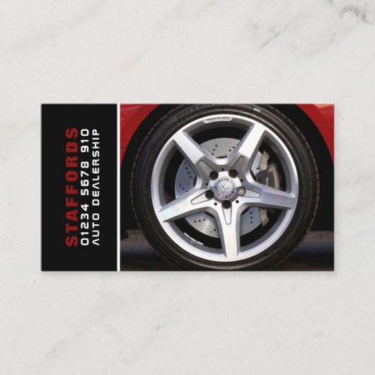 Fahrzeugraddesign, Auto-Händler Visitenkarte (Vorderseite)