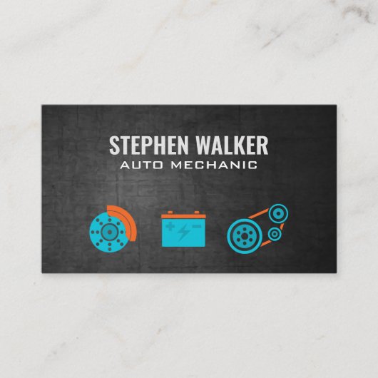 Fahrzeugteile und Vintages Fahrzeug Visitenkarte (Vorderseite)