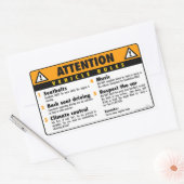 Fahrzeugvorschriften - Original Rechteckiger Aufkleber (Umschlag)