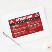 Fahrzeugvorschriften - Rot Rechteckiger Aufkleber (Umschlag)