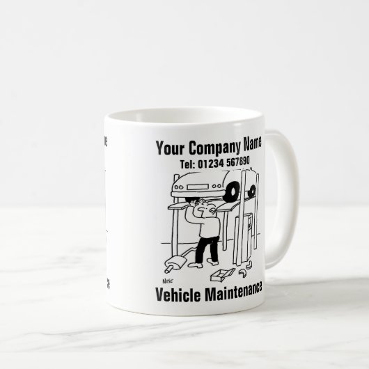 Fahrzeugwartung Funny Garage Kaffeetasse (VorderseiteRechts)