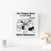 Fahrzeugwartung Quadratische Wanduhr (Zuhause)