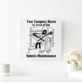 Fahrzeugwartung Quadratische Wanduhr (Zuhause)