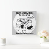 Fahrzeugwartung Quadratische Wanduhr (Zuhause)