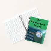 Fahrzeugwartungsaufzeichnung Notizblock (Innenseite)