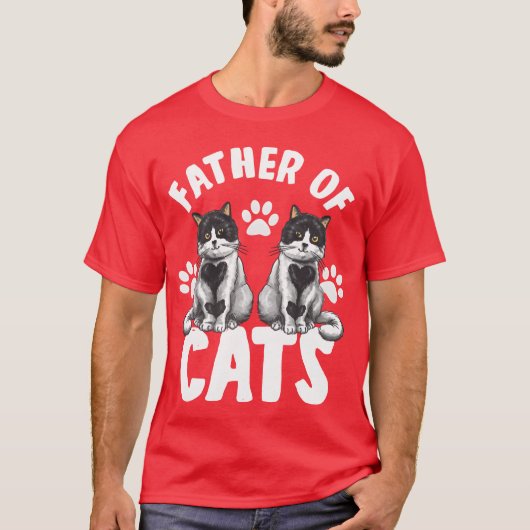 Fahter Katze Katzenklumpen Vater Retro T-Shirt (Vorderseite)