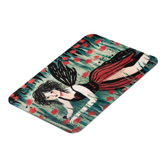 Faia in einer Blume Wiese Aquarell Magnet (Linke Seite)