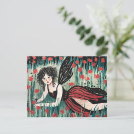 Faia in einer Blume Wiese Aquarell Postkarte