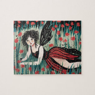 Faia in einer Blume Wiese Aquarell Puzzle