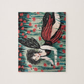 Faia in einer Blume Wiese Aquarell Puzzle (Vertikal)