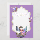 Faible Fantasy whimsical pixie Prinzessin lila Gir Einladung (Rückseite)