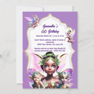 Faible Fantasy whimsical pixie Prinzessin lila Gir Einladung