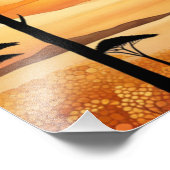 Faiery African Sunset Landscape Fotodruck (Ecke)